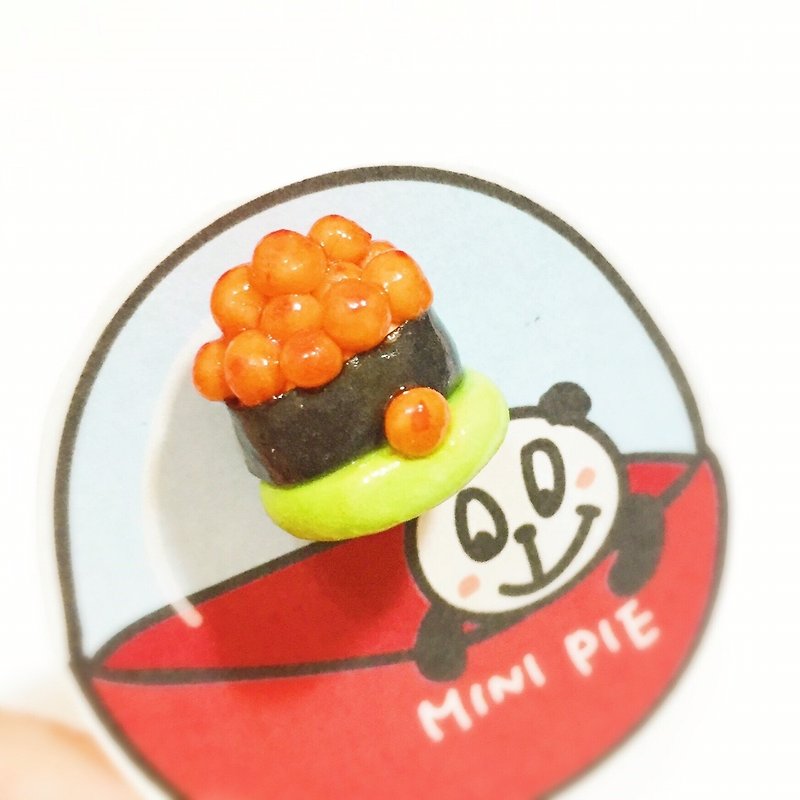 Salmon roe sushi earrings (can be changed to the Clip-On type) ((Randomly send a mysterious gift for over 600)) - Earrings & Clip-ons - Clay Multicolor