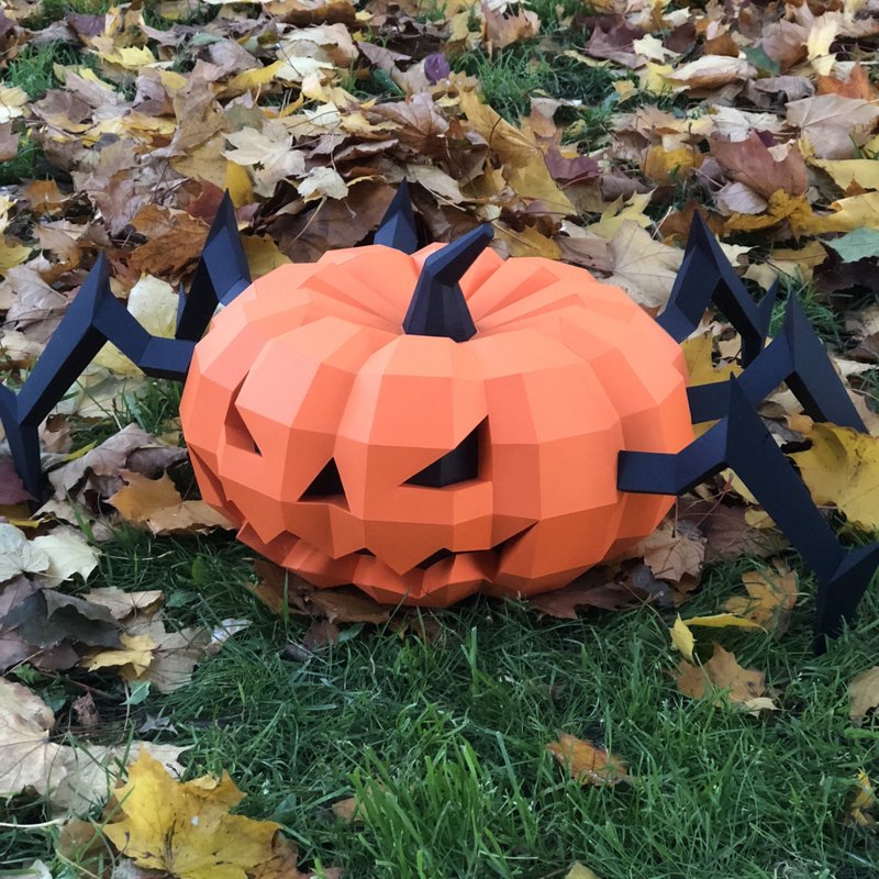 Pumpkin-Spider Papercraft, Halloween, Pdf, Gurko, Pepakura, Template, 3D Origami - 手工藝教學/工具書 - 其他材質 