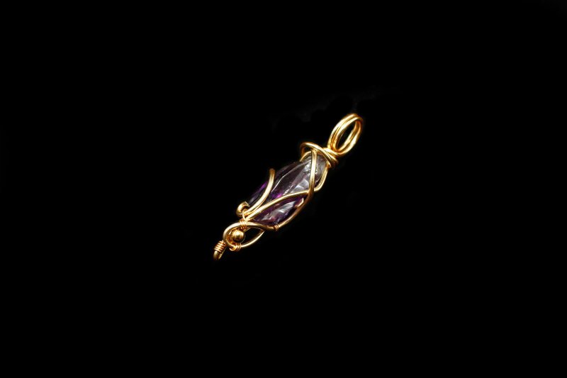 【Series of Crystal】Wisdom potion 5_ Uruguayan Amethyst pendant - Necklaces - Gemstone Multicolor