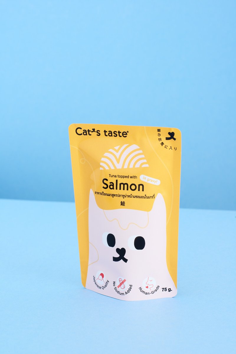 Cat's Taste Tuna Salmon Gravy Cat Food - อาหารแห้งและอาหารกระป๋อง - อาหารสด 