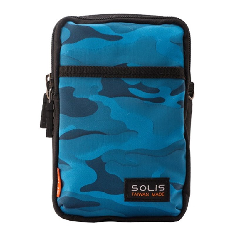 SOLIS CAMO Series  5.5" mobile phone multi-purpose bag(Blue CAMO) - Passport Holders & Cases - Polyester 