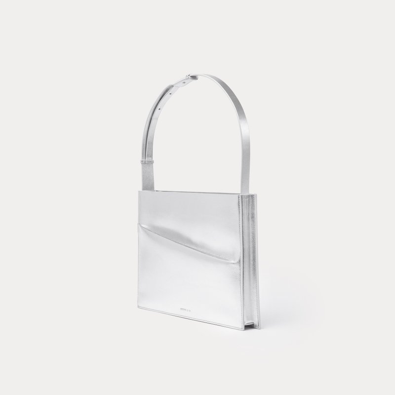 dashbrand DA33 Rumple - Silver (Leather Handbag) Shoulder Bag Minimal Bag - 手提包/手提袋 - 真皮 銀色