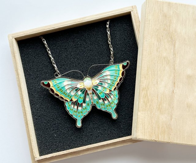 Cloisonné Moth 2024 Butterfly Necklace