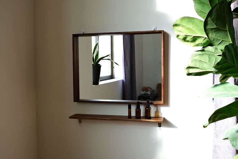BOKTO || アカシア/ブナ || 吊り下げ鏡 - メイク道具・鏡・ブラシ - 木製 