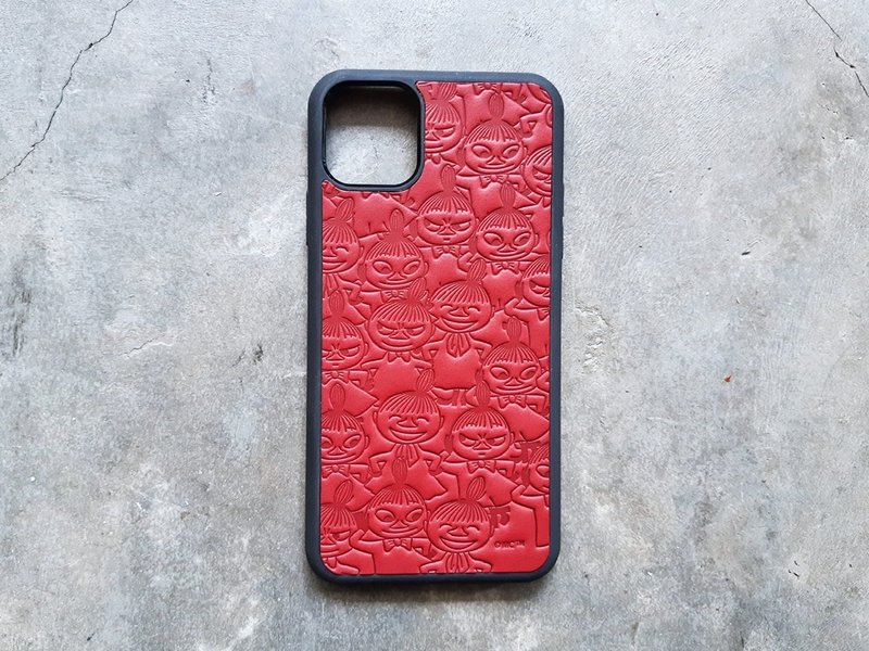 MOOMINx 香港製 革製 Ami ケータイケース 素材パッケージ iPhone11正式認定 - 革細工 - 革 レッド