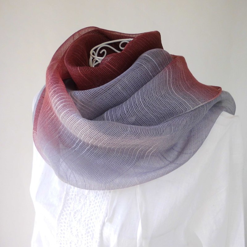 Plant dyeing · silk organza · long stall · color matching _ 3 · dusk - Scarves - Silk Purple