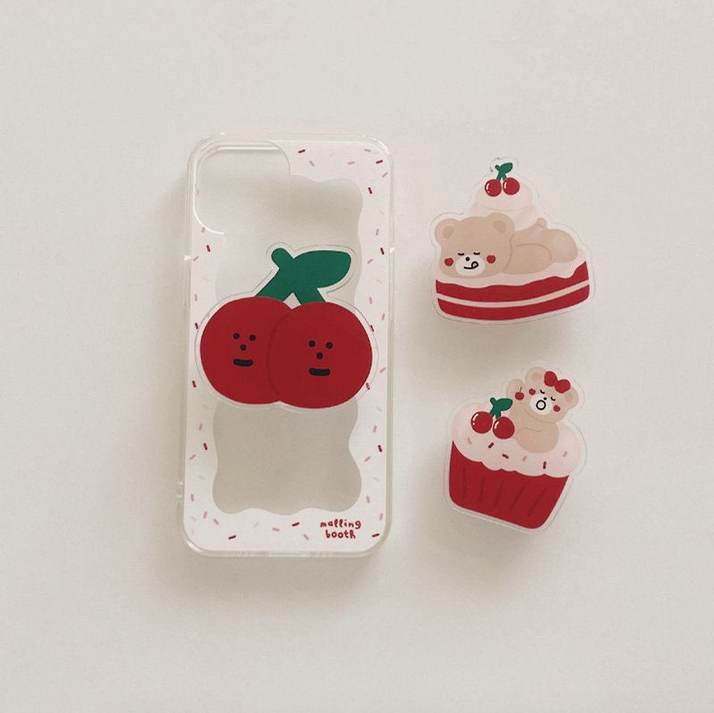Cherry Cake BEBE Mobile Phone Airbag Holder (Three Types in Total) - Phone Stands & Dust Plugs - Acrylic 