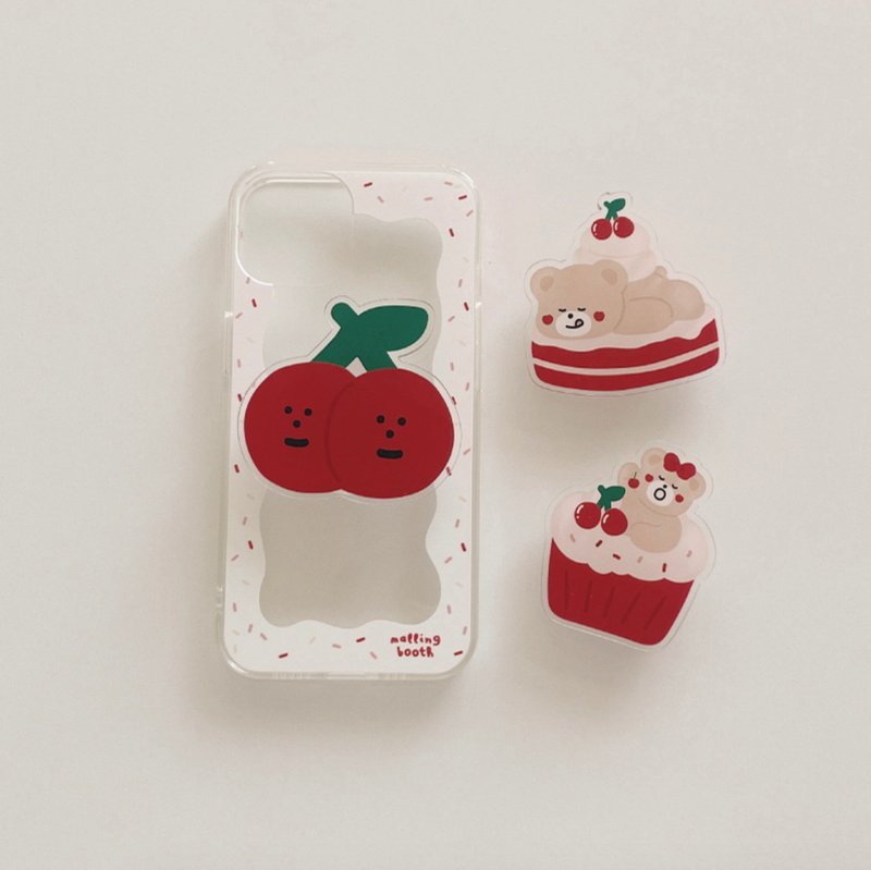 Cherry Cake BEBE Mobile Phone Airbag Holder (Three Types in Total) - ที่ตั้งมือถือ - อะคริลิค 