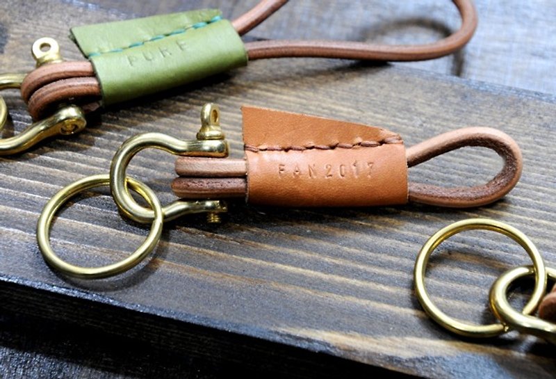 (Mini Edition) Original Wind Leather Odor x Leather Key Chain (Multicolor) - Keychains - Genuine Leather Orange