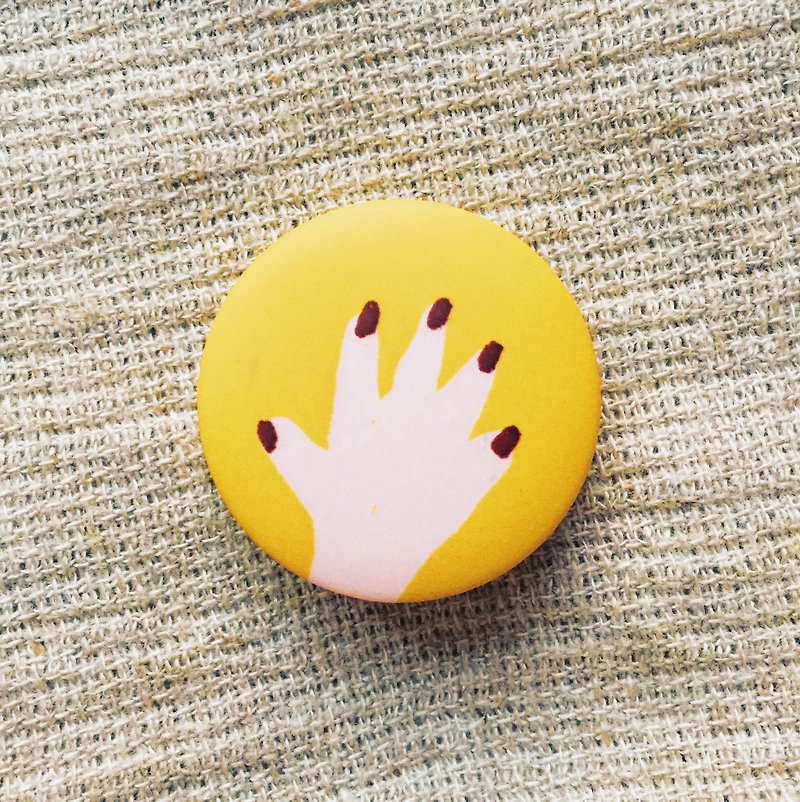 Almighty blood color nail polish matte badge - Badges & Pins - Plastic Yellow