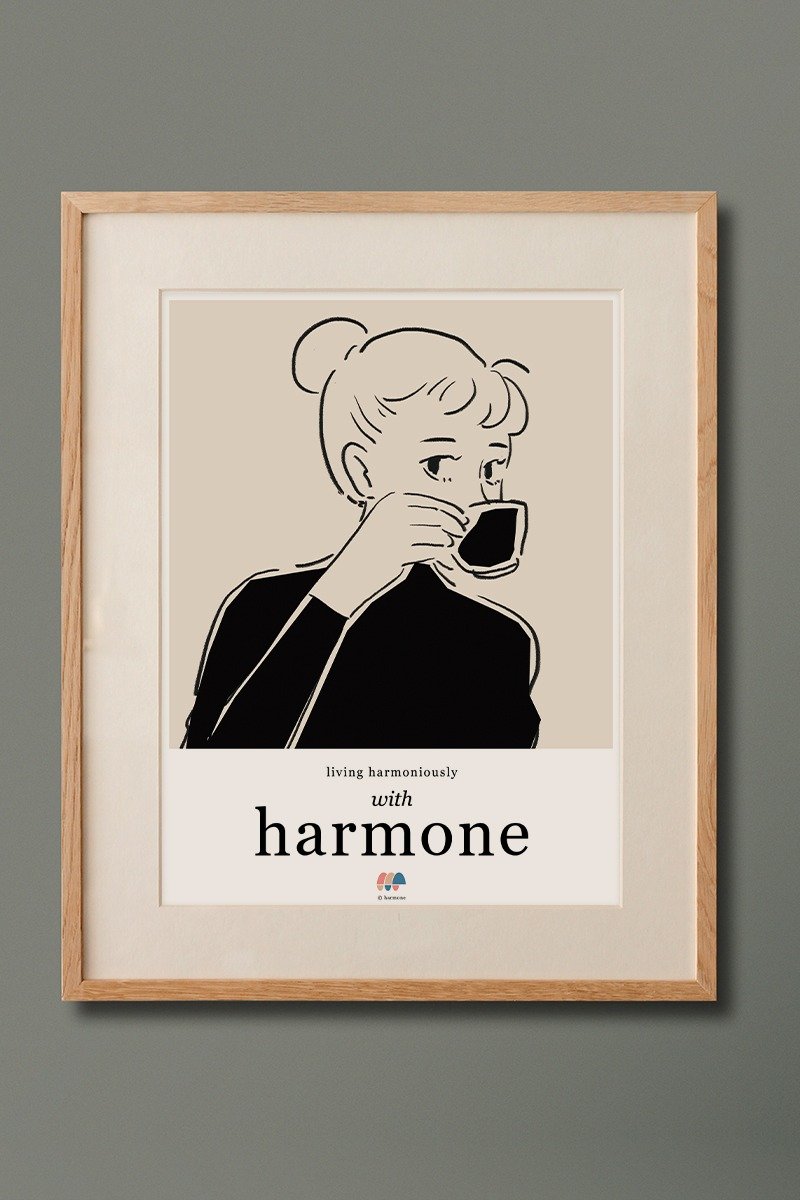 A Girl Drinking Coffee - 海報/掛畫/掛布 - 紙 