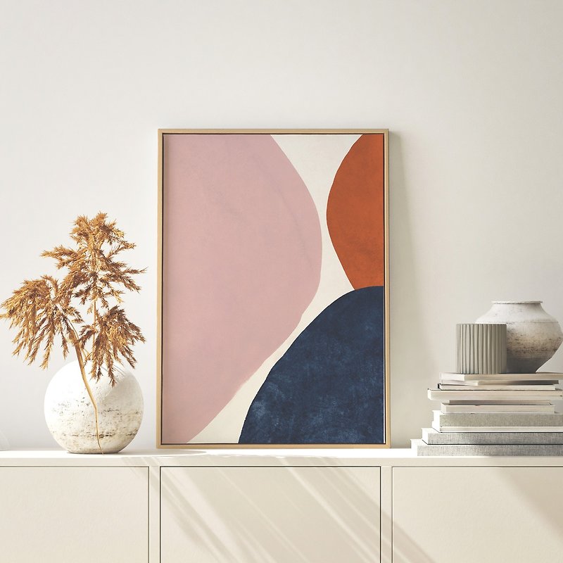 幾何学的なサークル III - Morandi シンプルな幾何学的な壁画/スタジオ オープニング ギフト/ベッドルーム テクスチャ ペインティング - ポスター・絵 - その他の素材 多色