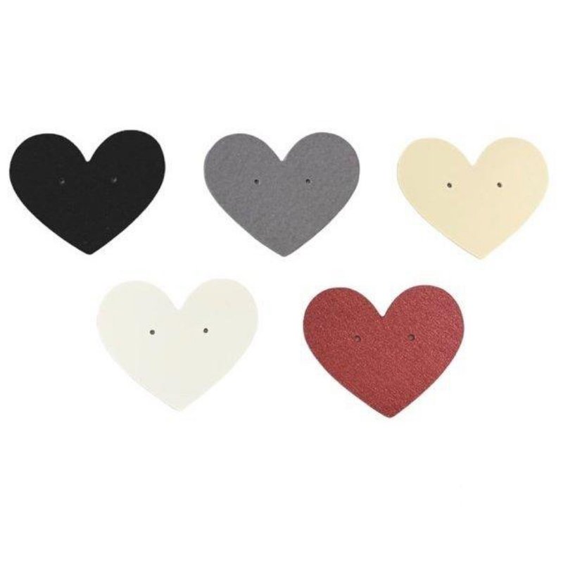 ピアス台紙 ハート L LOGO入れ無料 国産 50枚 5color - 居家收納/收納盒/儲物盒 - 紙 黑色