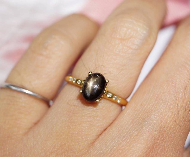 Details about   Black Star Sapphire Ring Minimalist Ring Star Ring Boho Jewelry Handmade Ring