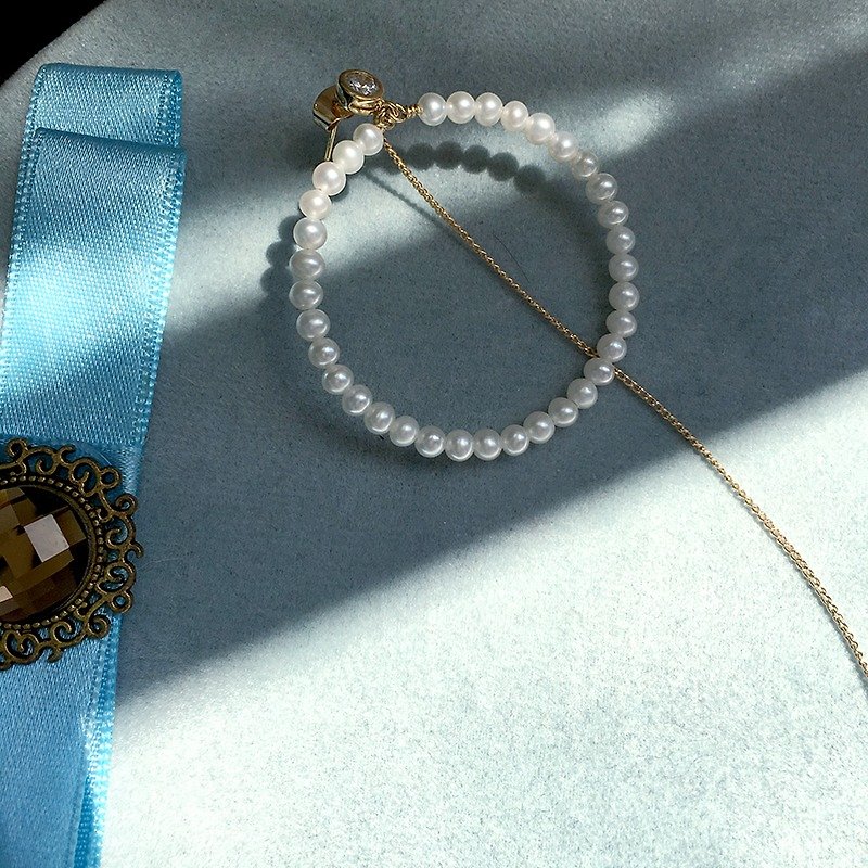 天然真珠の耳の長いラインのMissQueenyレトロ大きな円（シングル） - ブレスレット - 金属 ゴールド