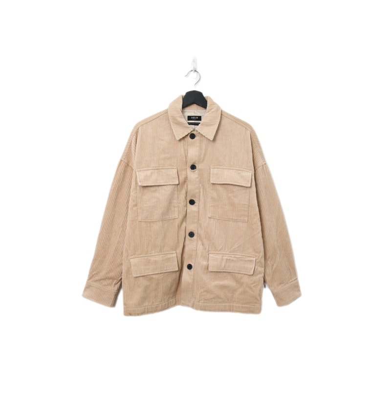 Back to Green-秋冬外套 燈芯絨工裝外套 卡其 c-03/vintage - 男夾克/外套 - 棉．麻 