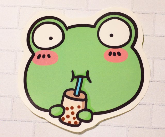 Frog Water Drinking straw - Frog - Sticker