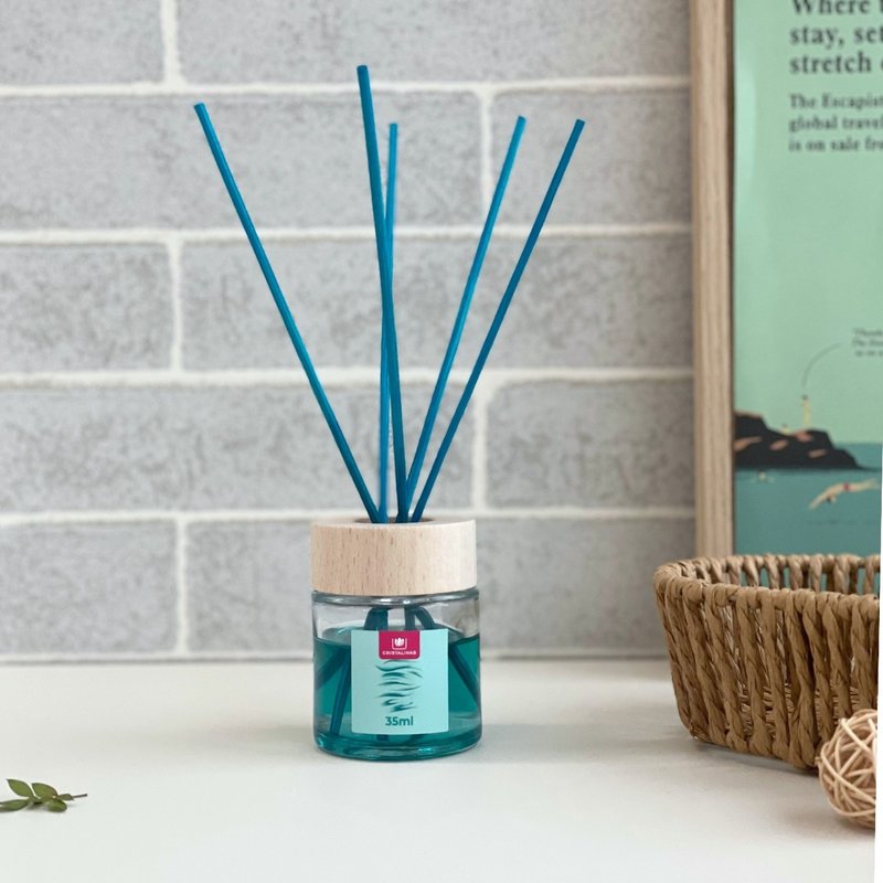 Spanish CRISTALINAS alcohol-free classic room diffuser (35ml) - Ocean Breeze - น้ำหอม - สารสกัดไม้ก๊อก สีน้ำเงิน