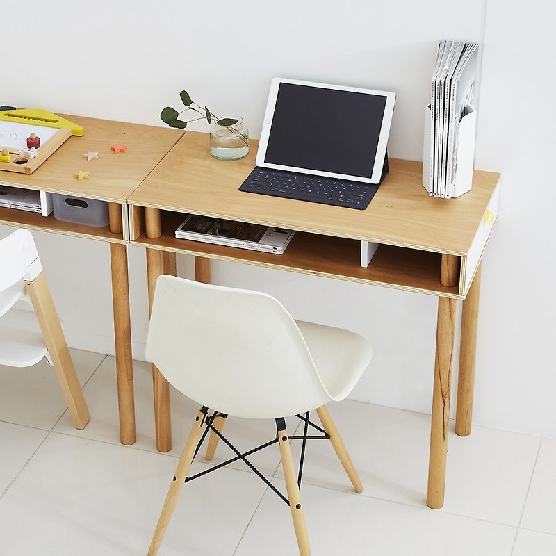 日本ideaco 解構木板個人桌 - 餐桌/書桌 - 木頭 白色