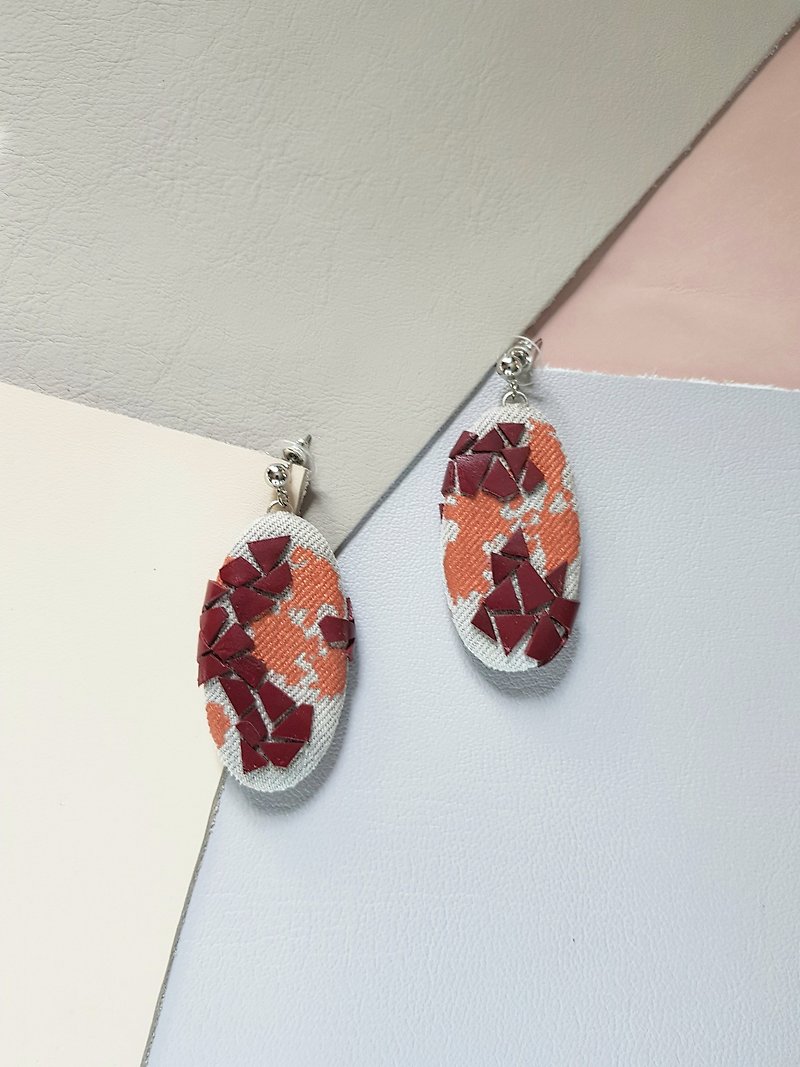 Mosaic red - Earrings & Clip-ons - Genuine Leather 