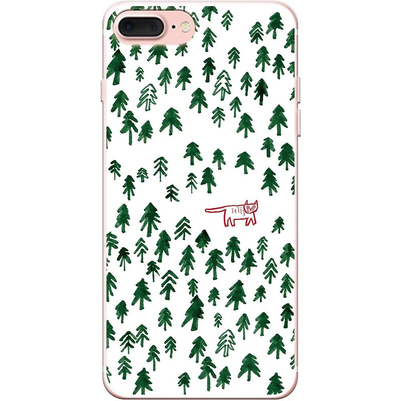 New creation series-[a cat in the forest]-Xue Huiying-TPU mobile phone case, AF178 - เคส/ซองมือถือ - ซิลิคอน สีเขียว