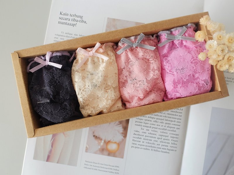 [Flower box in the flower pot, exchange gifts] sweet puff pants, made in Taiwan - ชุดชั้นในผู้หญิง - ไนลอน หลากหลายสี
