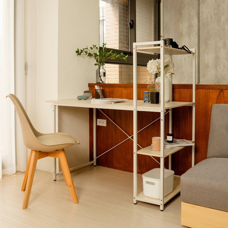 【ikloo 】簡約時尚書架收納工作桌(電腦桌 層架 工作桌) - 餐桌/書桌 - 其他材質 