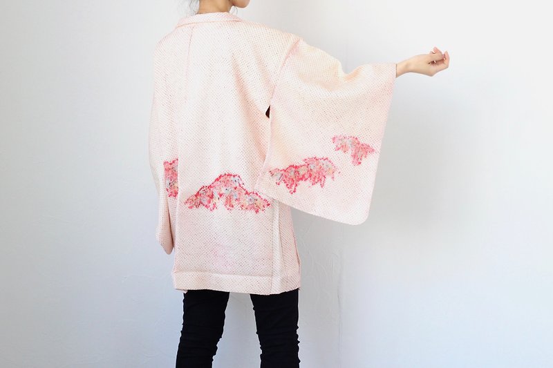 stunning kimono, shibori, haori /4144 - Women's Casual & Functional Jackets - Silk Pink