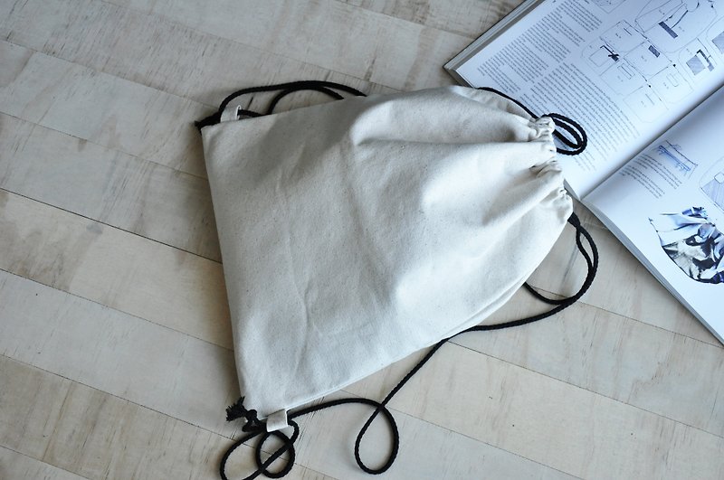 ENDURE canvas drawstring pocket - กระเป๋าหูรูด - ผ้าฝ้าย/ผ้าลินิน ขาว
