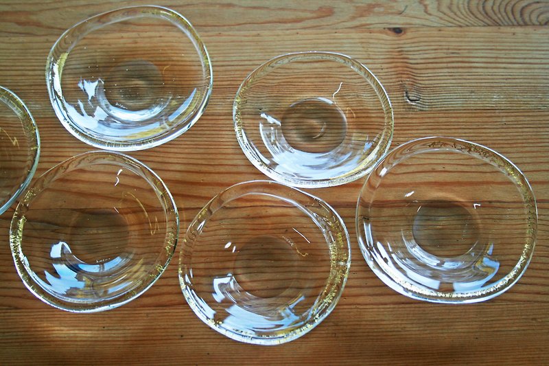 gold line small dish - Small Plates & Saucers - Glass 