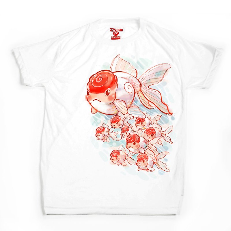Oranda Goldfish breed Chapter One T-shirt - T 恤 - 棉．麻 白色