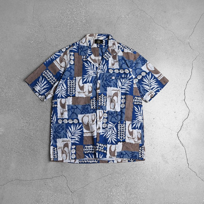 Aloha Shirts 夏威夷衫 / Vintage 古著 - 男襯衫/休閒襯衫 - 棉．麻 藍色