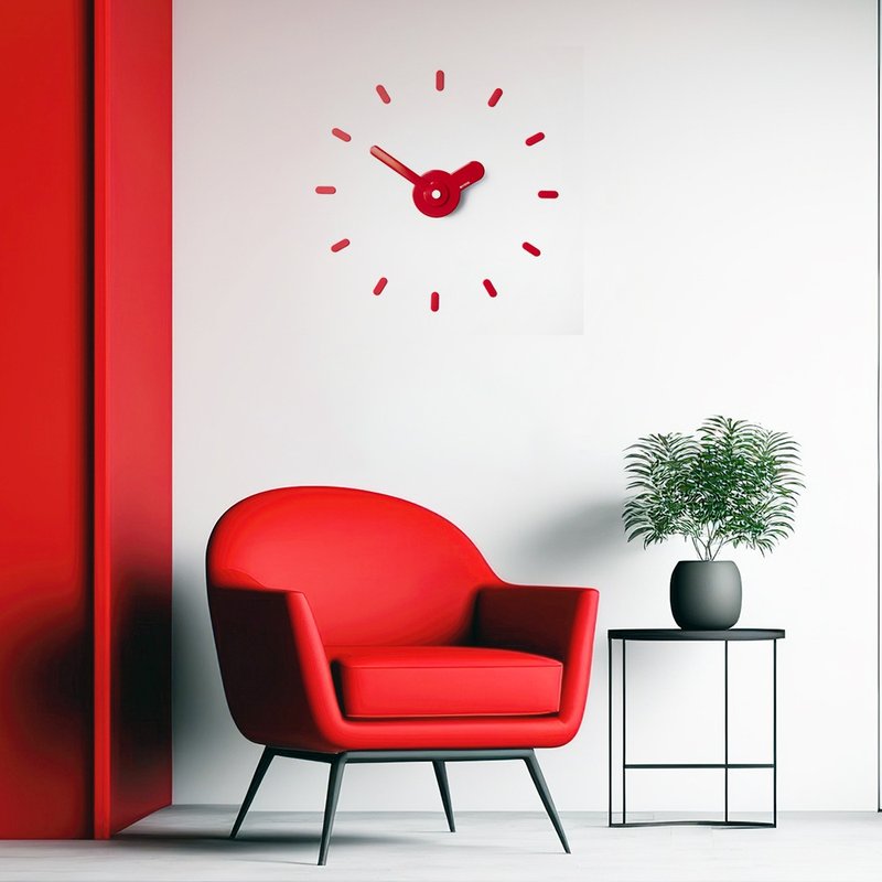 On-Time Wall Clock Peel and Stick V1M Rose Red 48-60 Cm. - 時鐘/鬧鐘 - 鋁合金 紅色