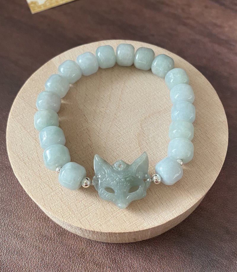 ʚ(圓的兔几)ɞ   串珠手環 ๑狐狸翡翠 - 手鍊/手環 - 玉石 綠色