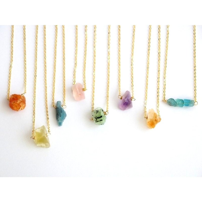 Natural crystal necklace, Raw crystal necklace - Necklaces - Gemstone Multicolor