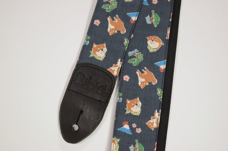 日本帆布吉他背帶 日本柴犬風格   藍色 - 其他 - 棉．麻 黑色