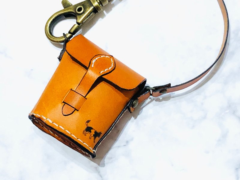 Leather Mini Little Cambridge Bag Charm Bag Charm Bag Accessories - Charms - Genuine Leather Orange