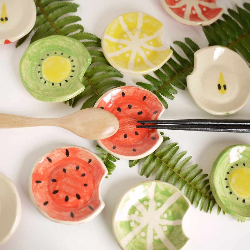 Cutlery rest of fruits  【watermelon】 - Chopsticks - Pottery Red