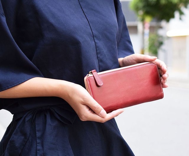 受注製作 姫路産 馬革 オールレザー 長財布 日本製 L型 手もみ