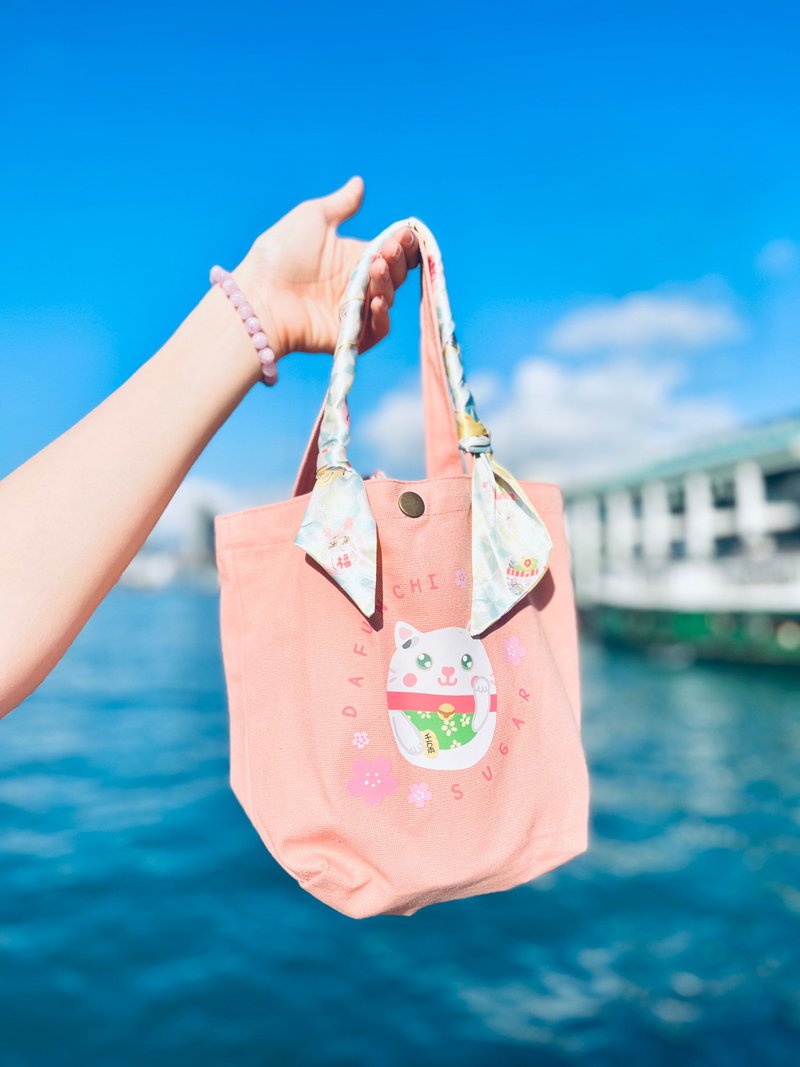 DaFunChi Lucky Cat Tote Bag - Handbags & Totes - Cotton & Hemp Pink