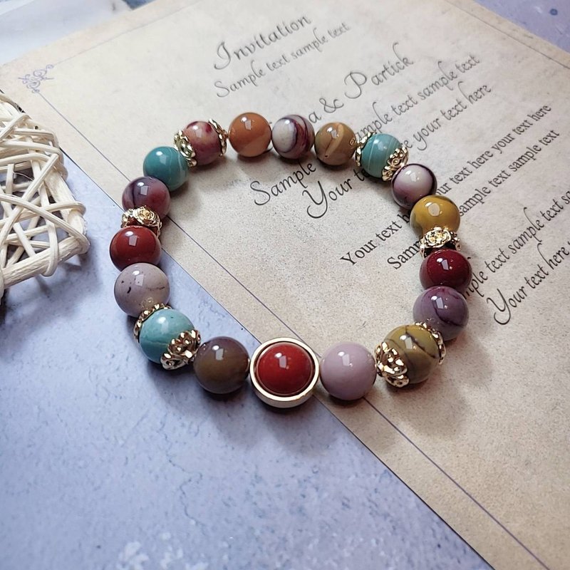 Aphrodite.C Alxa Agate Bracelet - 14K Gold Anti-allergic Accessories (Designer) - สร้อยข้อมือ - เครื่องประดับพลอย 