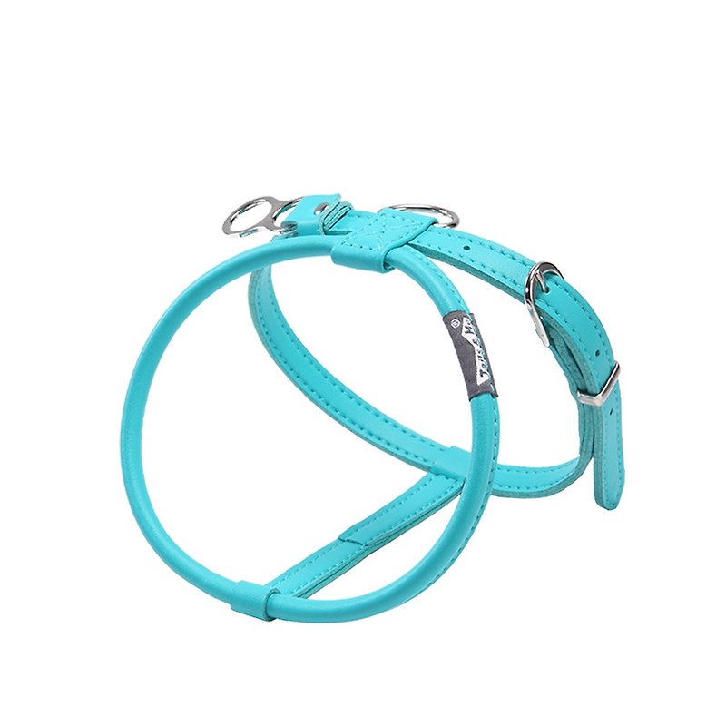 [tail and I] nature concept leather chest harness lake blue M - ปลอกคอ - หนังเทียม สีน้ำเงิน