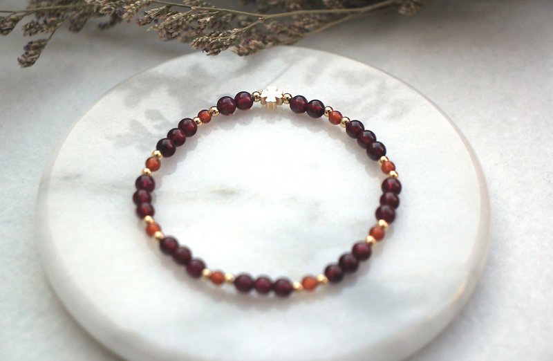 Stone Bracelet | Paired with Orange Stone - Bracelets - Crystal Red