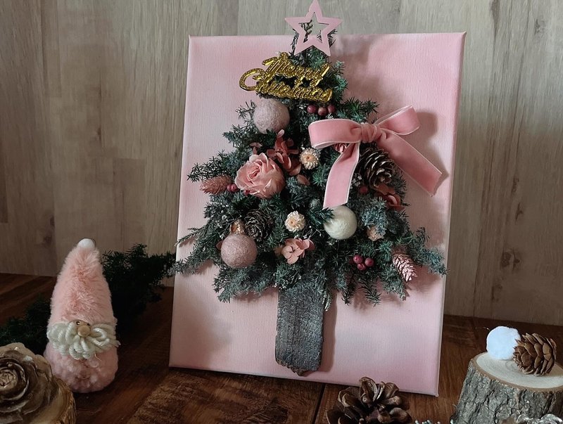 [Gift Selection] Christmas in the Picture-Eternal Pine and Cypress Christmas Tree Hanging Picture-Gift Box - Wall Décor - Plants & Flowers Gold