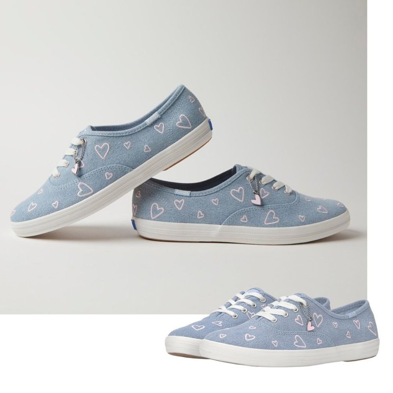 KEDS CHAMPION DENIM HEART EMBROIDERY 經典丹寧休閒鞋 WF68341 - 女休閒鞋/帆布鞋 - 真皮 