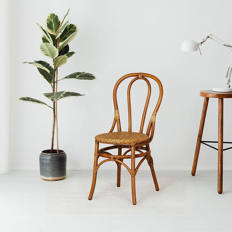 露露天然藤編餐椅 (仿古/原藤) 兩款藤色可選 峇厘島風格 - 椅子/沙發 - 其他材質 咖啡色