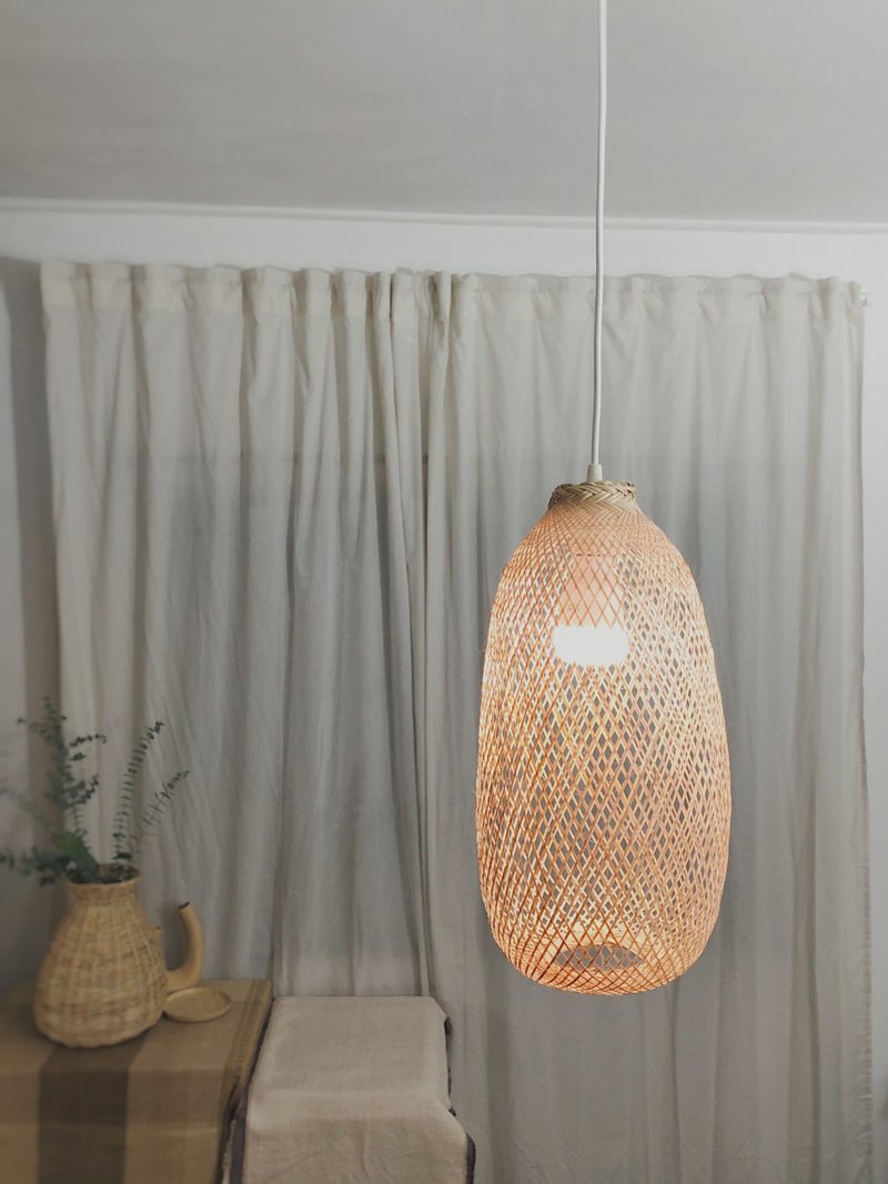 comet | bamboo lampshade - โคมไฟ - ไม้ไผ่ สีกากี