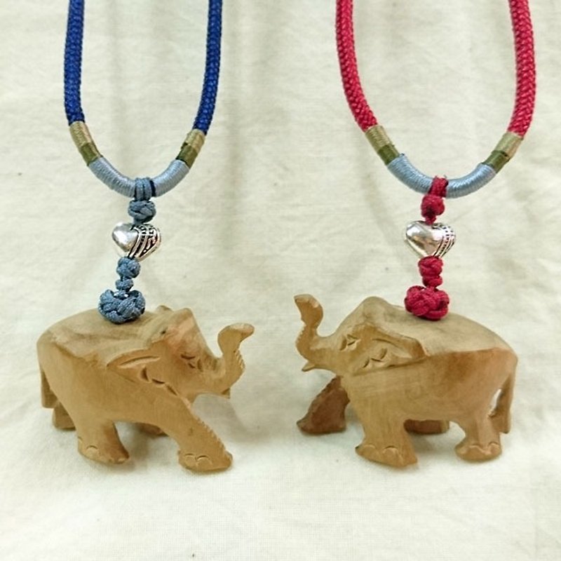 ♡♥Heart Type♥♡Elephant Necklace (Two pieces are free of charge!!) - Necklaces - Wood Red