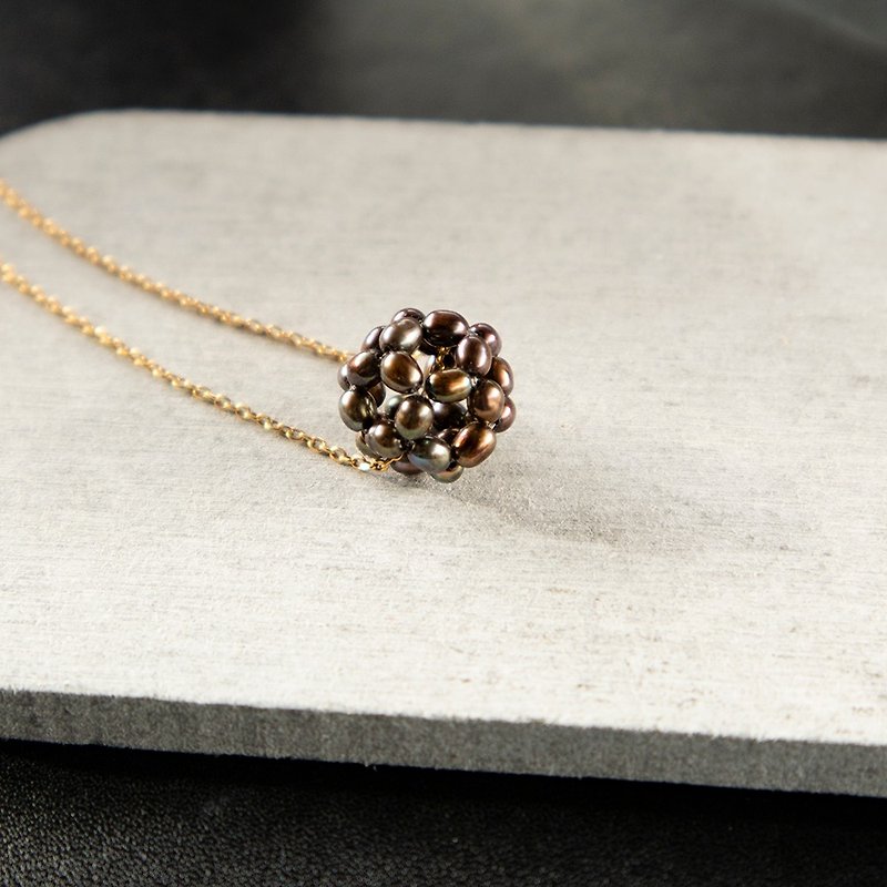 別緻的棕色珍珠amiami項鍊 - 項鍊 - 珍珠 咖啡色