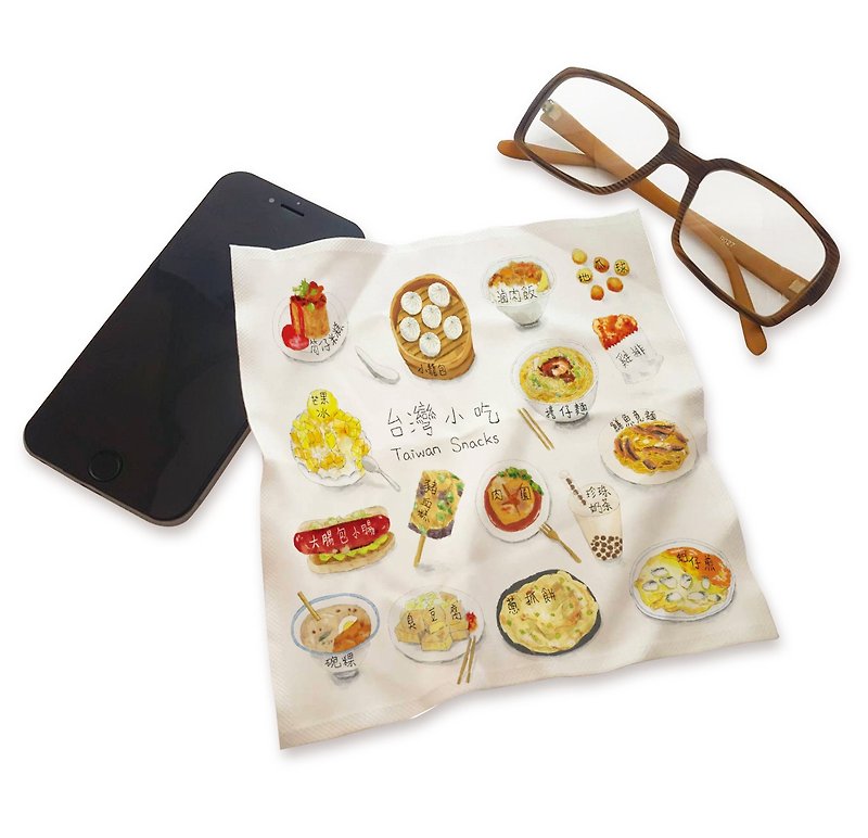 Printed universal cloth hand-painted snack ll wipe cloth - Eyeglass Cases & Cleaning Cloths - Other Materials White